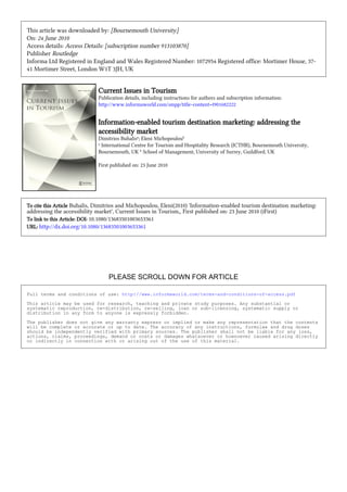 This article was downloaded by: [Bournemouth University]
On: 24 June 2010
Access details: Access Details: [subscription nu...