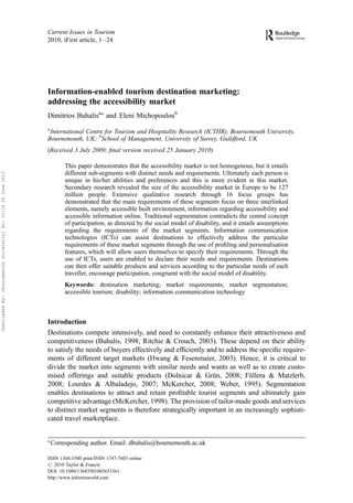 Current Issues in Tourism
                                                                 2010, iFirst article, 1–24




...