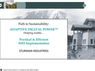 Property of Sturman Industries, Inc., its subsidiaries, and/or affiliates. All Rights Reserved.
Path to Sustainability:
ADAPTIVE DIGITAL POWER™
Helping enable…
Practical & Efficient
NH3 Implementation
STURMAN INDUSTRIES
 