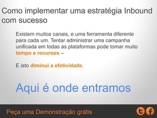 Nós fazemos com que o
Inbound Marketing seja
simples.
Peça uma Demonstração grátis
 