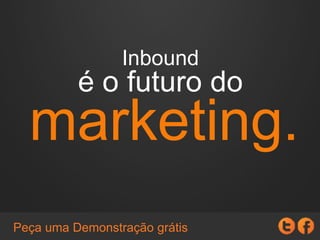 LANÇE SUA PRÓXIMA
CAMPANHA COM A HUBSPOT
O software tudo em um da HubSpot
tem tudo que você precisa para lançar
uma campanha bem sucedida e
duplicar os seus resultados
GERAR
LEADS
BLOGGING E
REDES SOCIAIS
EMAIL E
AUTOMATIZAÇÃO
GESTÃO DE
PROSPECTS
OPTIMIZAÇÃO
DE BUSCA
ANÁLISE DE
MARKETING
PEÇA UMA DEMONSTRAÇÃO
HTTP://BR.HUBSPOT.COM/OFERTAS/DEMO
UMA ESTRATÉGIA QUE
AUMENTA SUAS
VENDAS
Peça uma Demonstração grátis
 