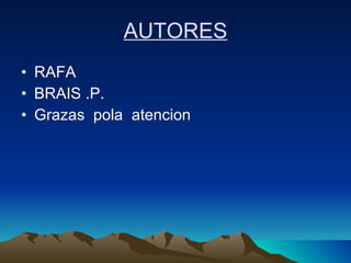 AUTORES RAFA BRAIS .P. Grazas  pola  atencion 