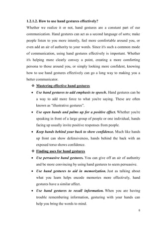 The roles of some hand gestures as aspects of non-verbal communication ...