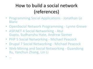 Buiding application for social networks