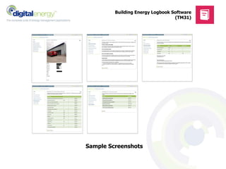 Building Energy Logbook Software
(TM31)
Sample Screenshots
 