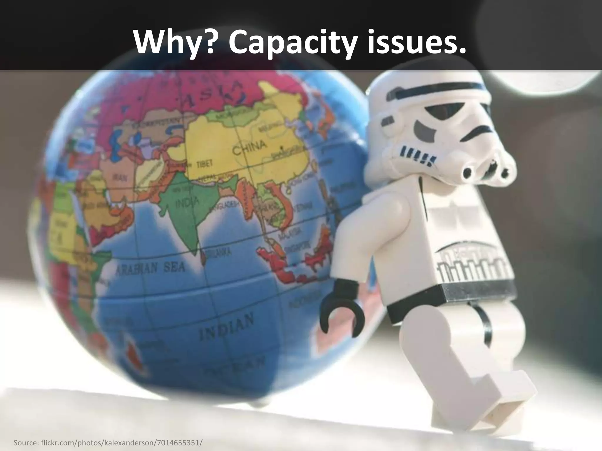 Why? Capacity issues.




Source: flickr.com/photos/kalexanderson/7014655351/
 
