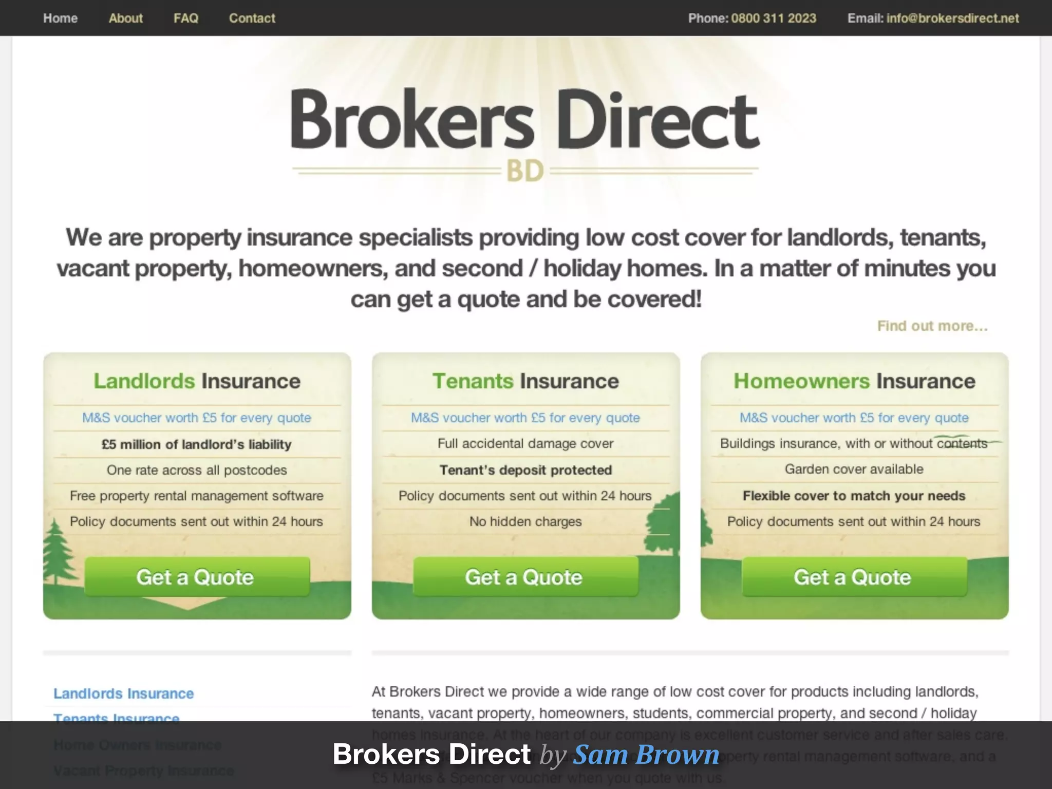 Brokers Direct by	
  Sam	
  Brown
 