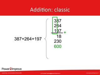 Addi7on:	
  classic	
  

387+264+197

387
264
197 +
18
230
600

(c) Gustaaf.Vocking@power2improve.nl

 