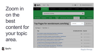 @spyfu @mrspy
Zoom in
on the
best
content for
your topic
area.
 