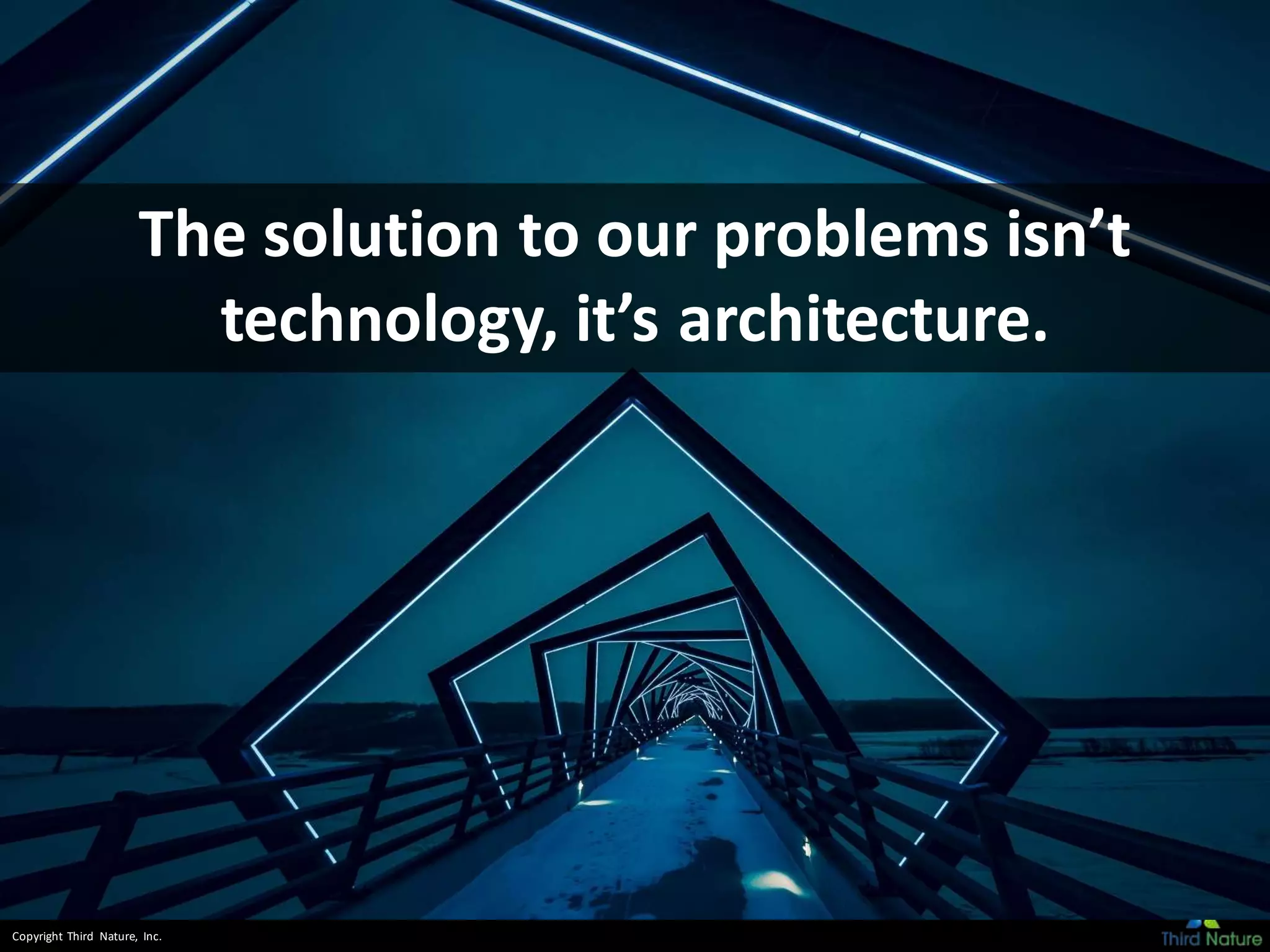 Copyright Third Nature, Inc.
The solution to our problems isn’t
technology, it’s architecture.
 