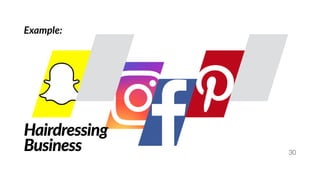 30
Hairdressing
Business
Example:
 