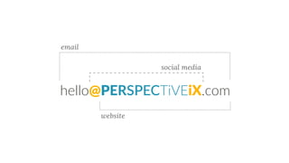 hello@PERSPECTiVEiX.com
email
social media
website
 