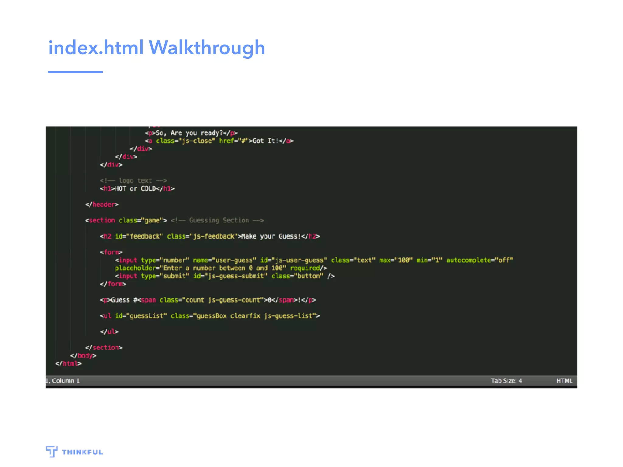 index.html Walkthrough 