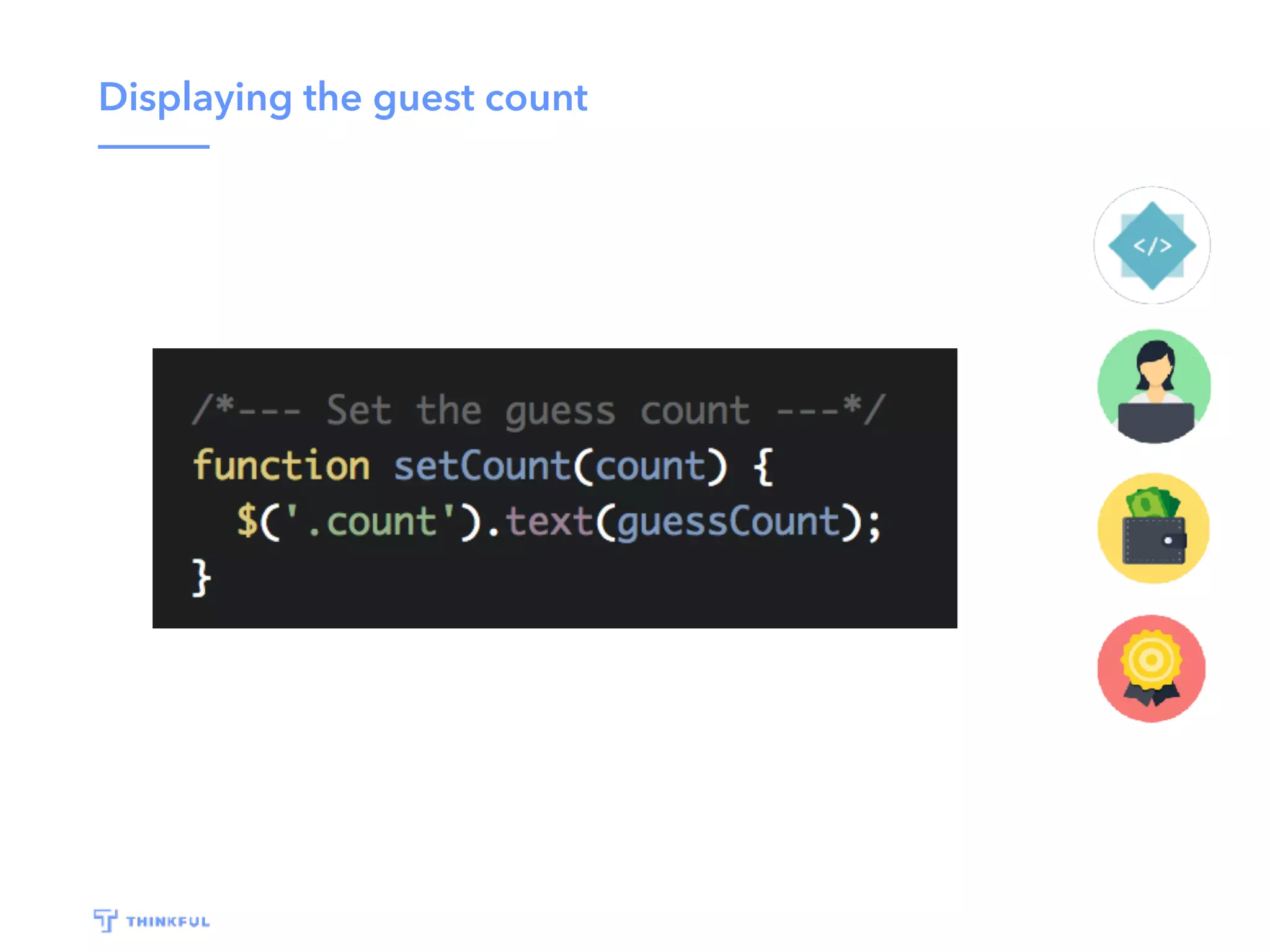 Displaying the guest count 