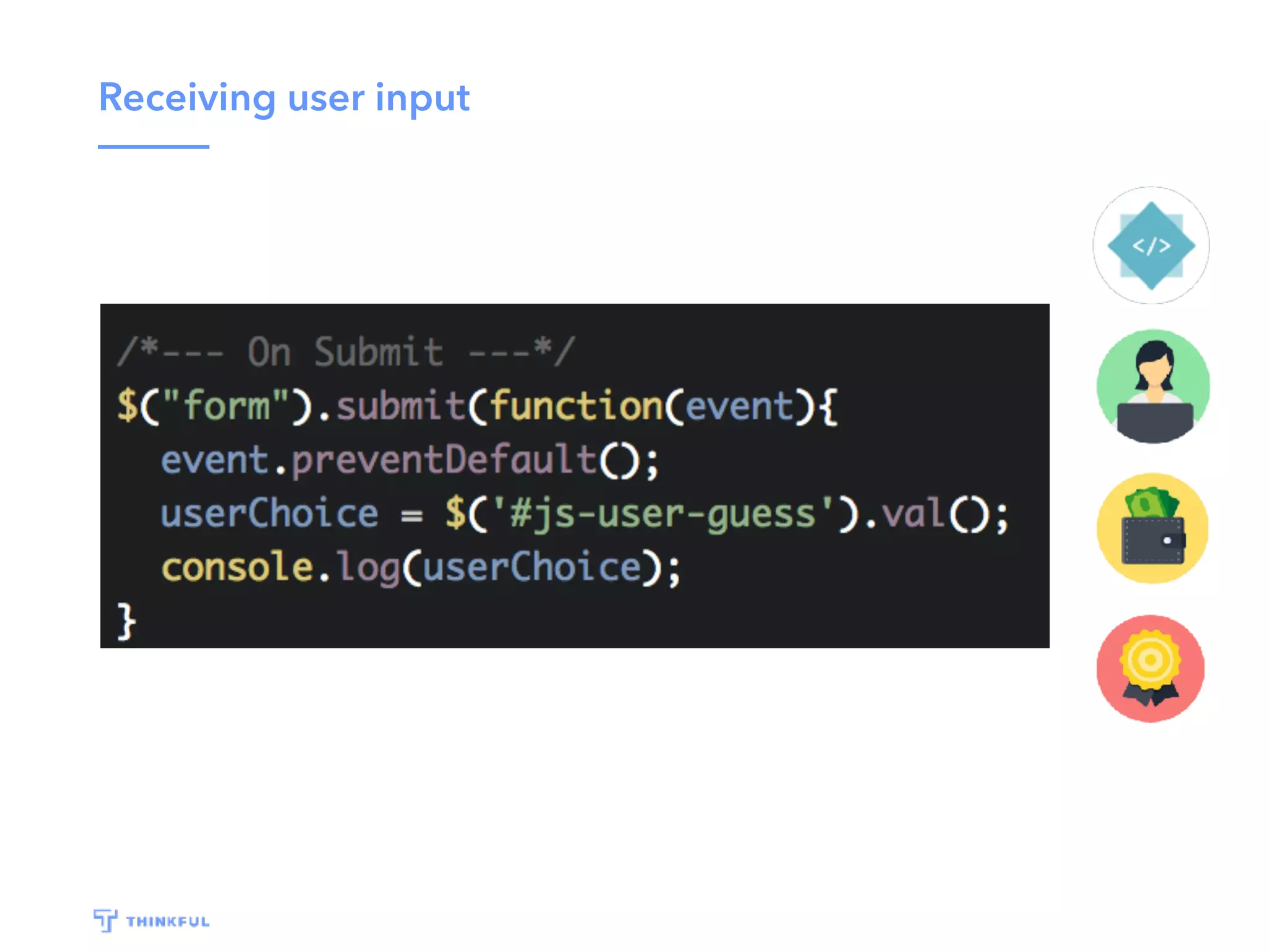 Receiving user input 