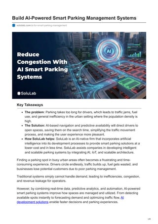 AI-Powered Smart Parking Management Systems for Urban Efficiency | PDF