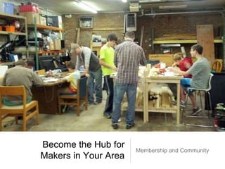 Become the Hub for
Makers in Your Area
Membership and Community
 