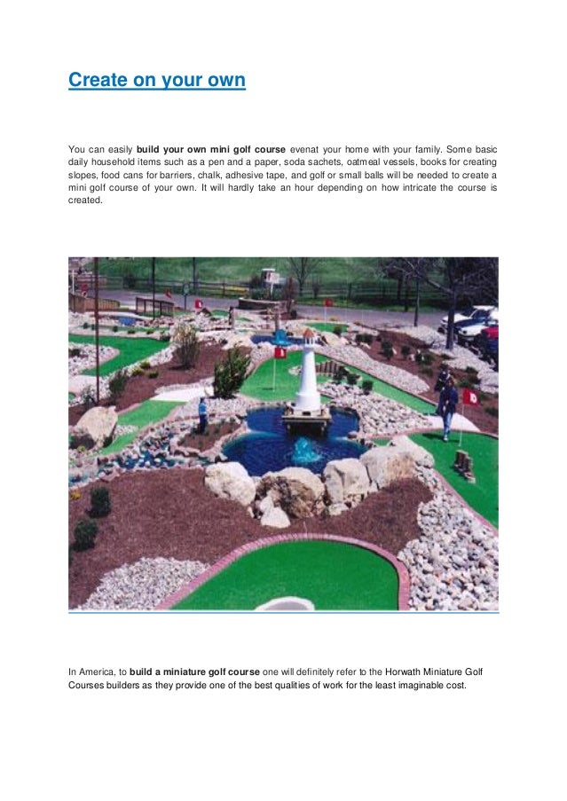 Visit Our Mini Golf Course Builder