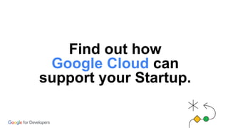 Find out how
Google Cloud can
support your Startup.
 