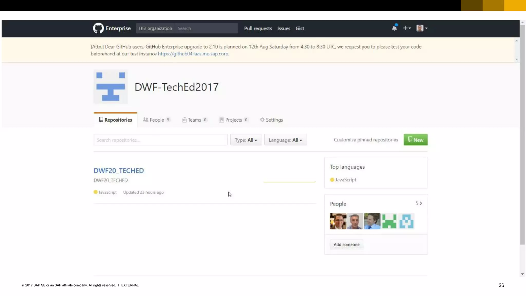 26EXTERNAL© 2017 SAP SE or an SAP affiliate company. All rights reserved. ǀ
 