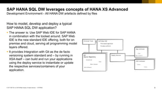 Build and run an sql data warehouse on sap hana | PDF