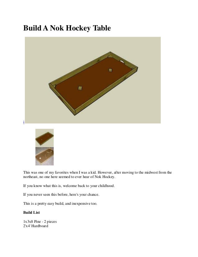 Build A Nok Hockey Table