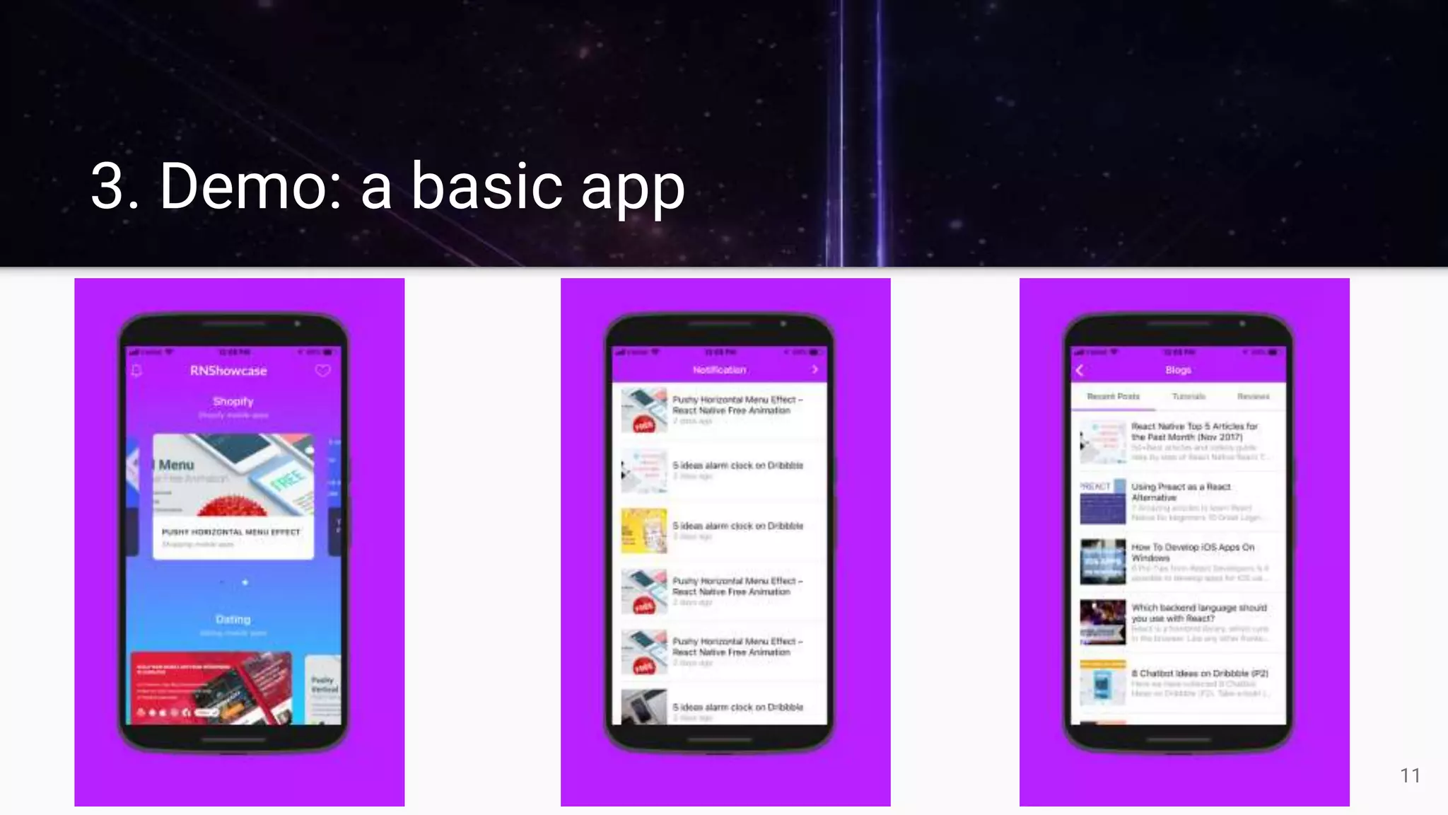 3. Demo: a basic app
11
 