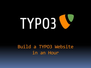 Build a TYPO3 Website
     in an Hour
 