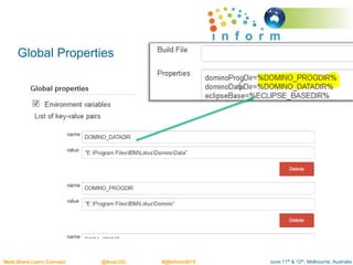 June 11th & 12th, Melbourne, AustraliaMeet.Share.Learn.Connect @AusLUG #@Inform2015
Global Properties
 
