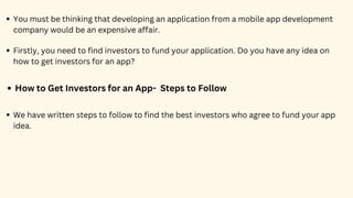 How to Find Investors for Your App Startup | PPTX