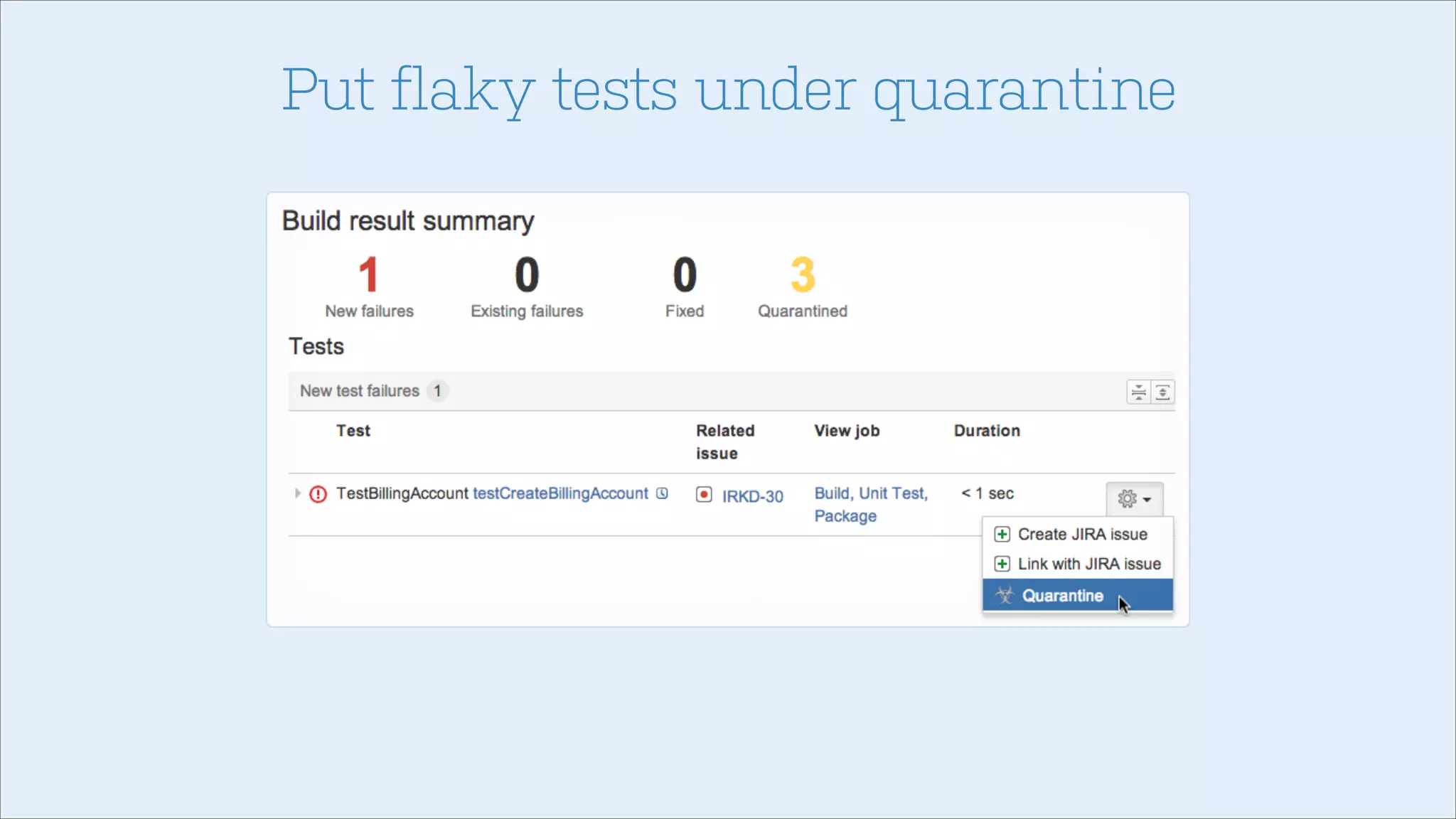 Put flaky tests under quarantine

 