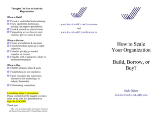 Build Borrow or Buy - How to scale your organization (handout)