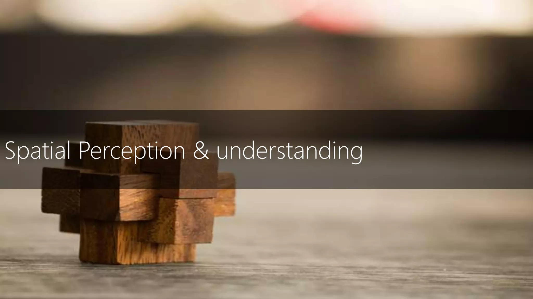 Spatial Perception & understanding
 