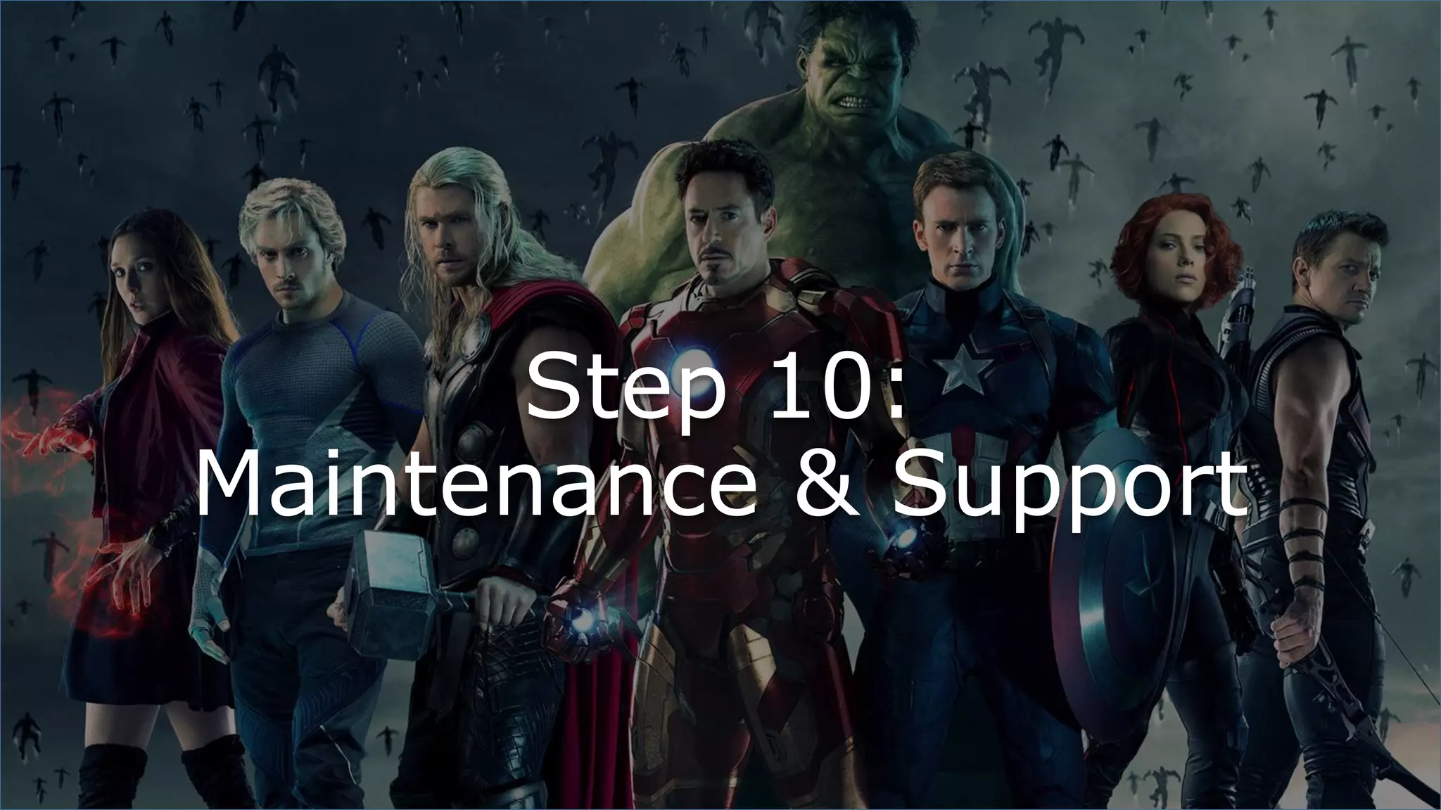 Step 10:
Maintenance & Support
 