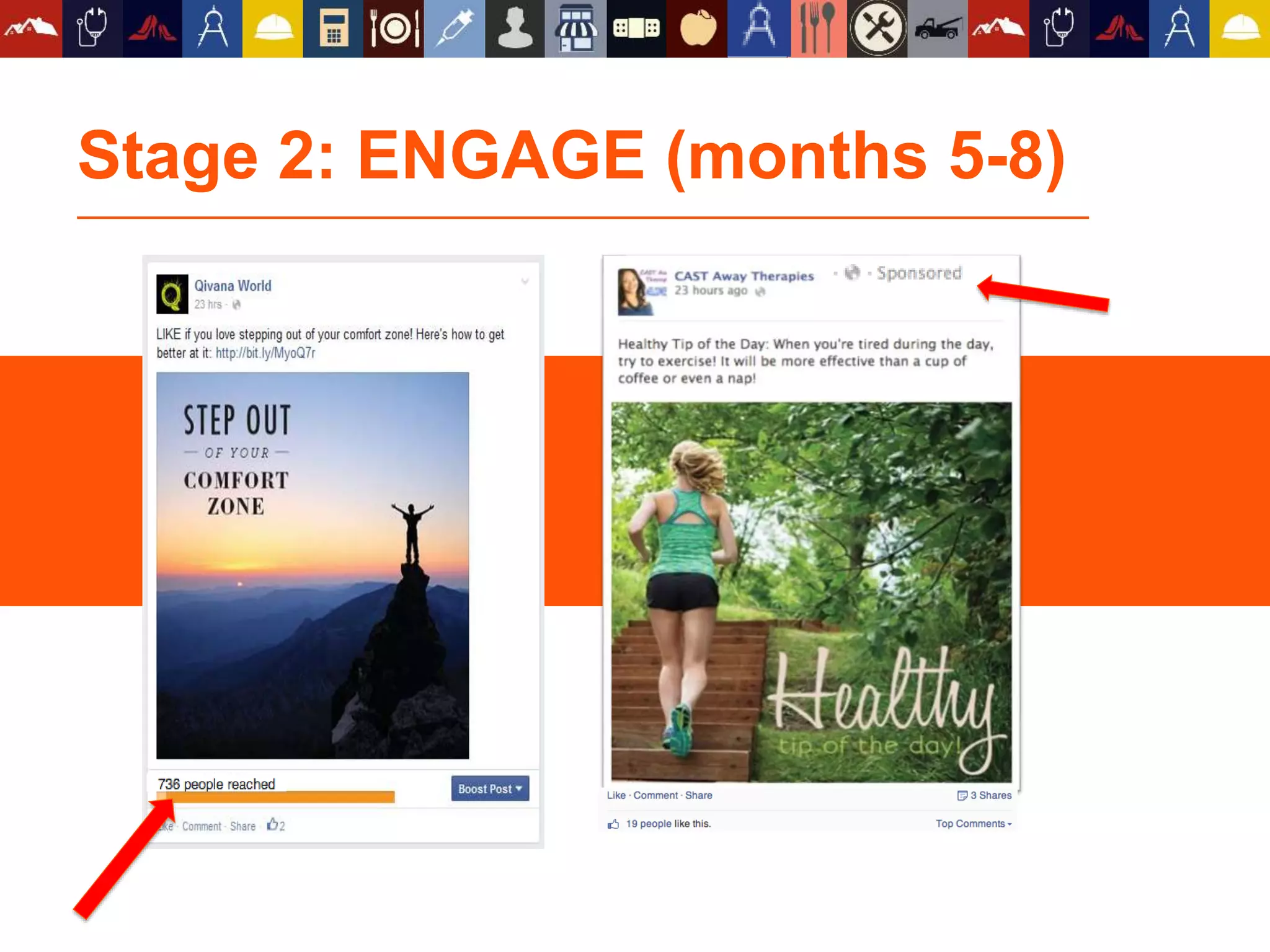 1. BUILD: Months 1-4
2. ENGAGE: Months 5-
8
3. GROW: Months 9-12
#likeablewebinar
 