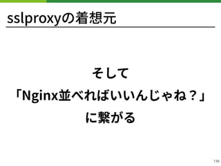 sslproxyの着想元
そして 
「Nginx並べればいいんじゃね？」 
に繋がる
!139
 