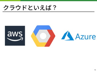 クラウドといえば？
!16
 