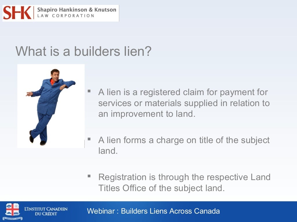 Builders liens in Canada