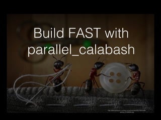 Build FAST with
parallel_calabash
http://earthlymission.com/wp-content/uploads/2015/01/ants-
sewing_2160863k.jpg
 