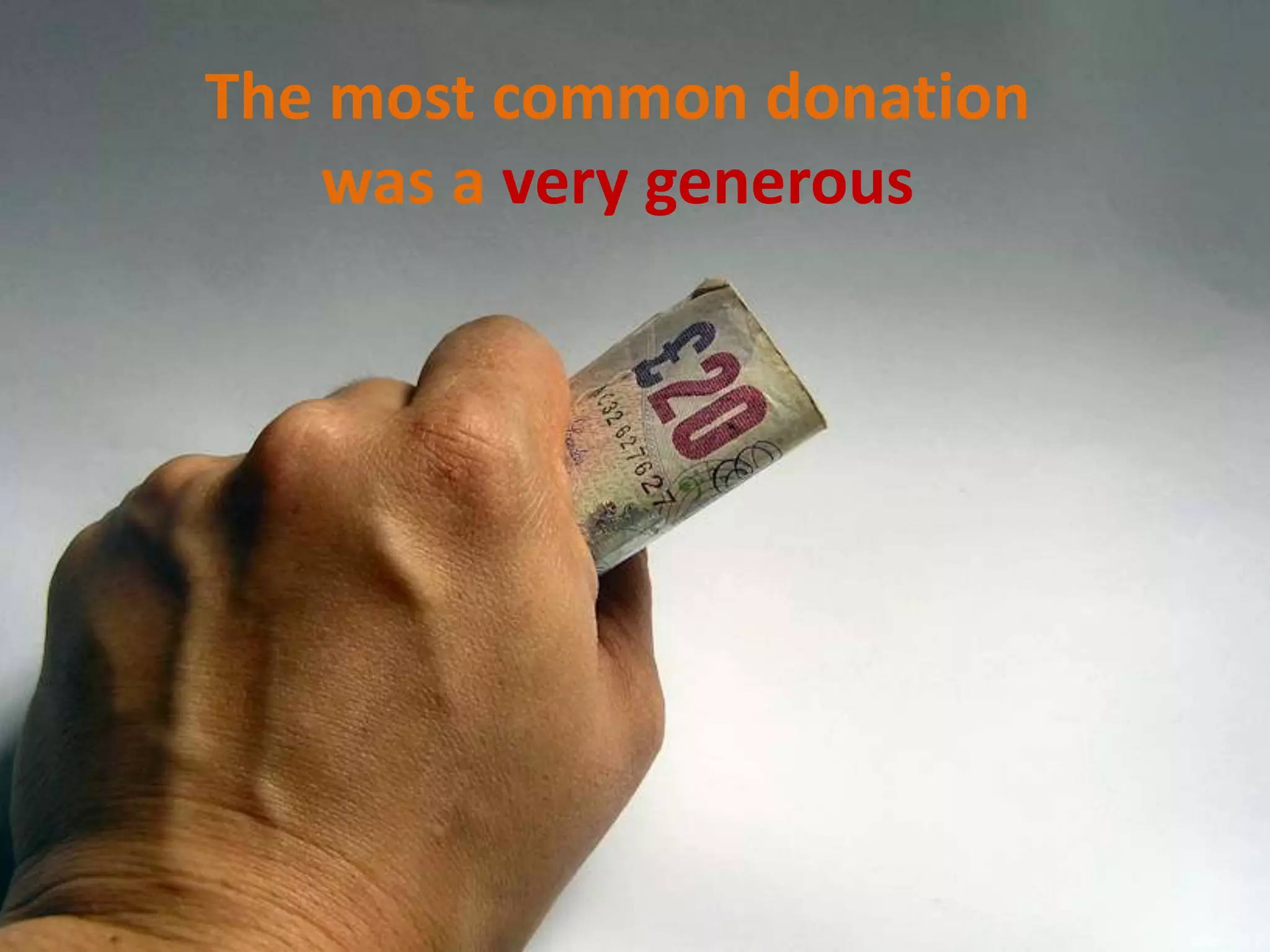 The most common donation was a very generous 