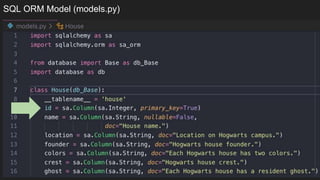 SQL ORM Model (models.py)
 