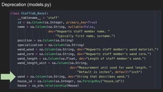 Deprecation (models.py)
 