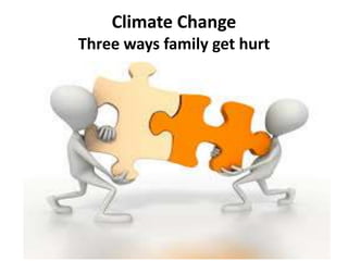 Climate Change
Three ways family get hurt
 