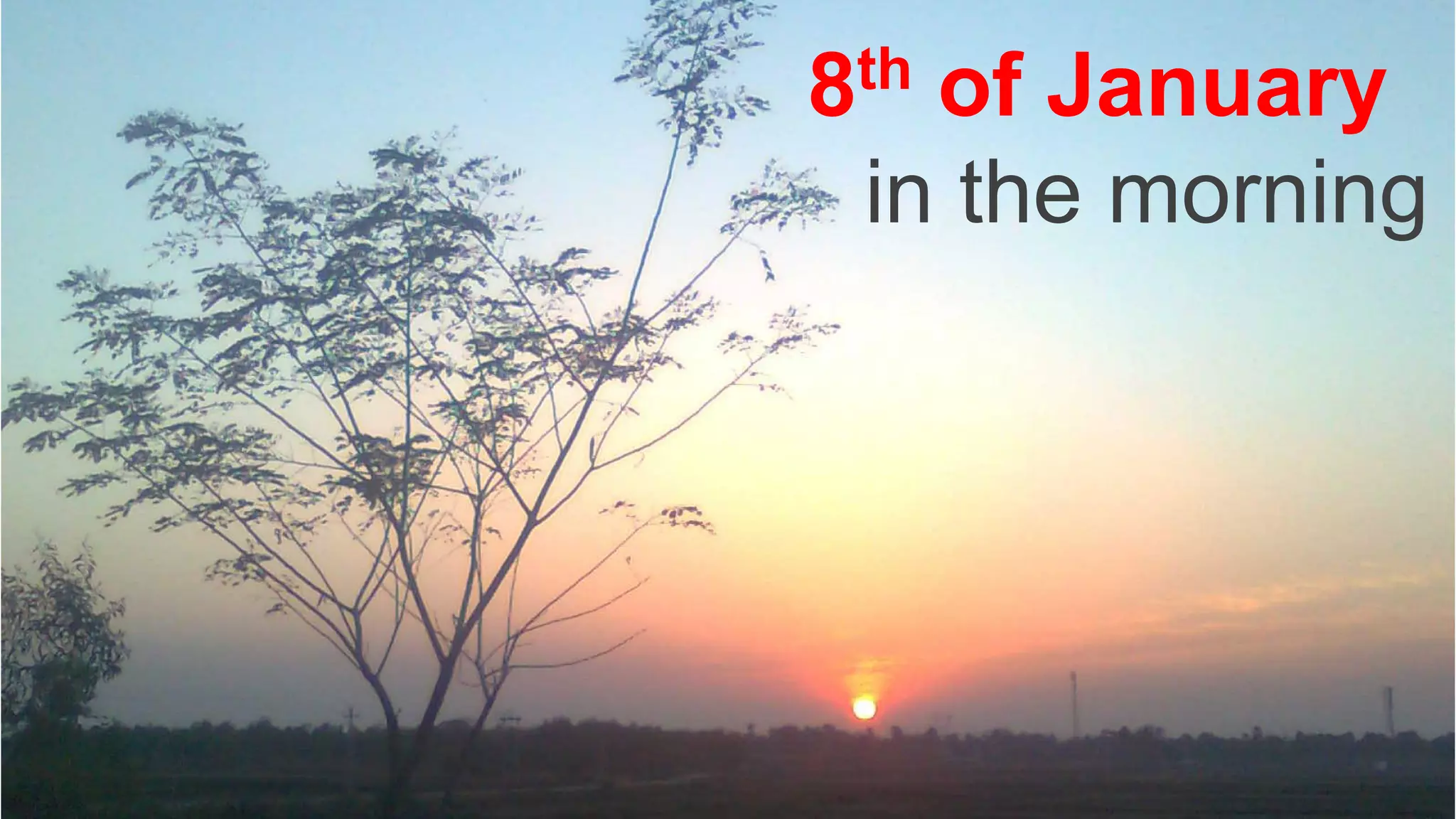 8th of January
in the morning
 