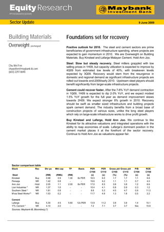 Building:Foundations set for recovery