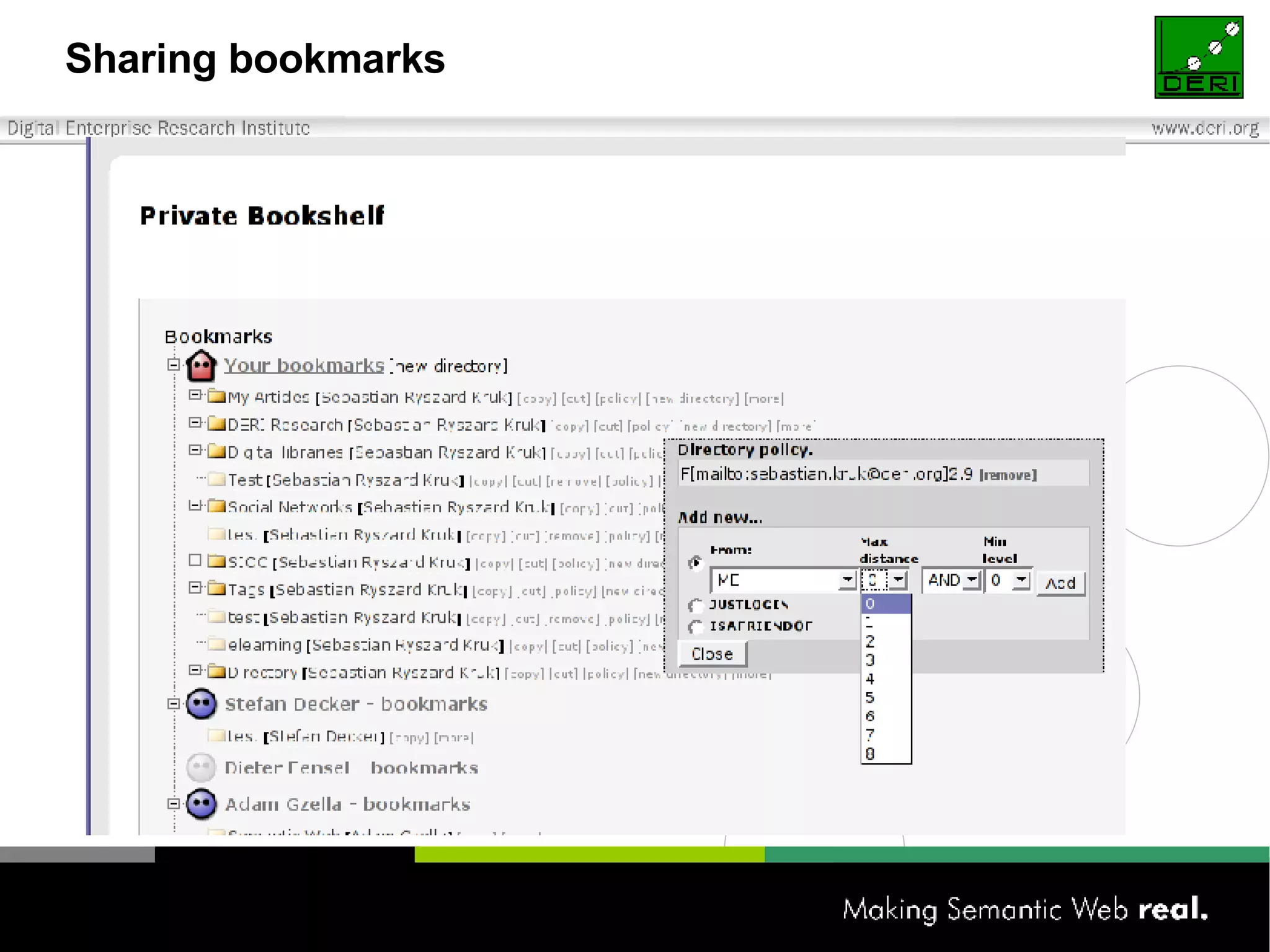 Sharing bookmarks 