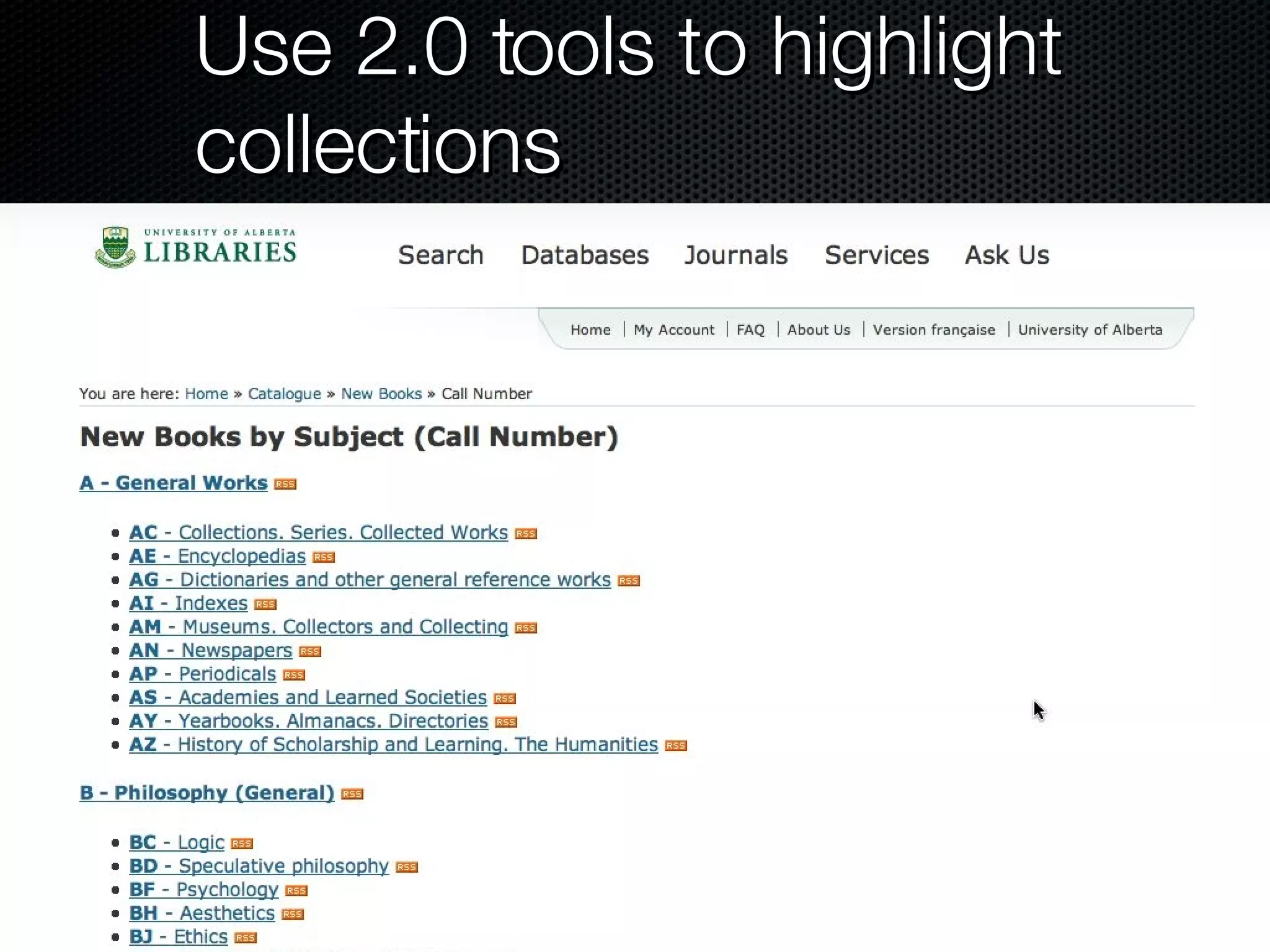 Use 2.0 tools to highlight collections