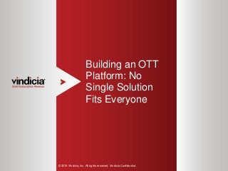 1
Building an OTT
Platform: No
Single Solution
Fits Everyone
© 2015 Vindicia, Inc. All rights reserved. Vindicia Confidential.
 