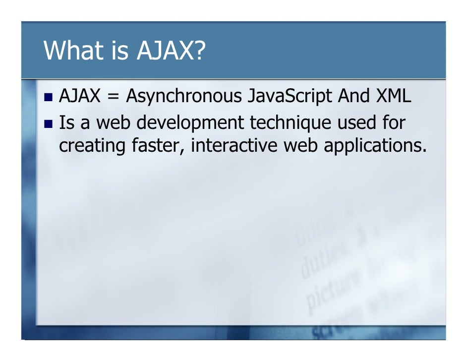 Building Applications Using Ajax Building Applications Using Ajax