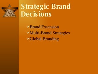 Strategic Brand Decisions Brand Extension Multi-Brand Strategies Global Branding 